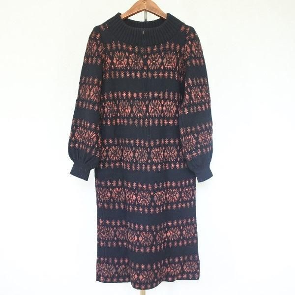 美品◇Toyoko Saito◇サイトウトヨコ◇フロントジップニットワンピース◇ 斉藤都世子 #snc サイトウトヨコ ワンピース ニット 青 フロント