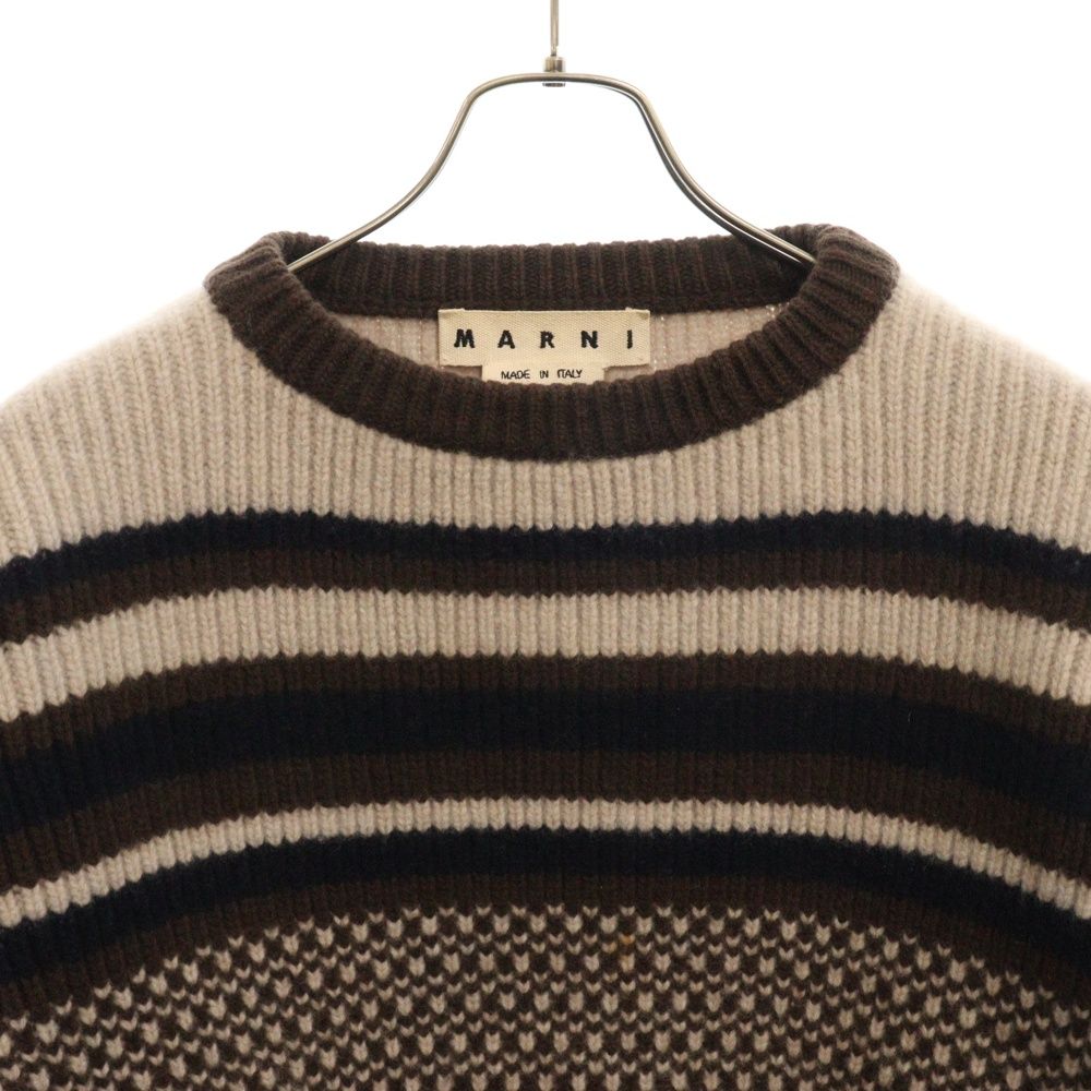 MARNI / セーター(厚手)/50/ウール/BRW/ボーダー/M05GP0015 S15767// MARNI (マルニ) 16AW マルチボーダー ウール ニット セーター ブラウン