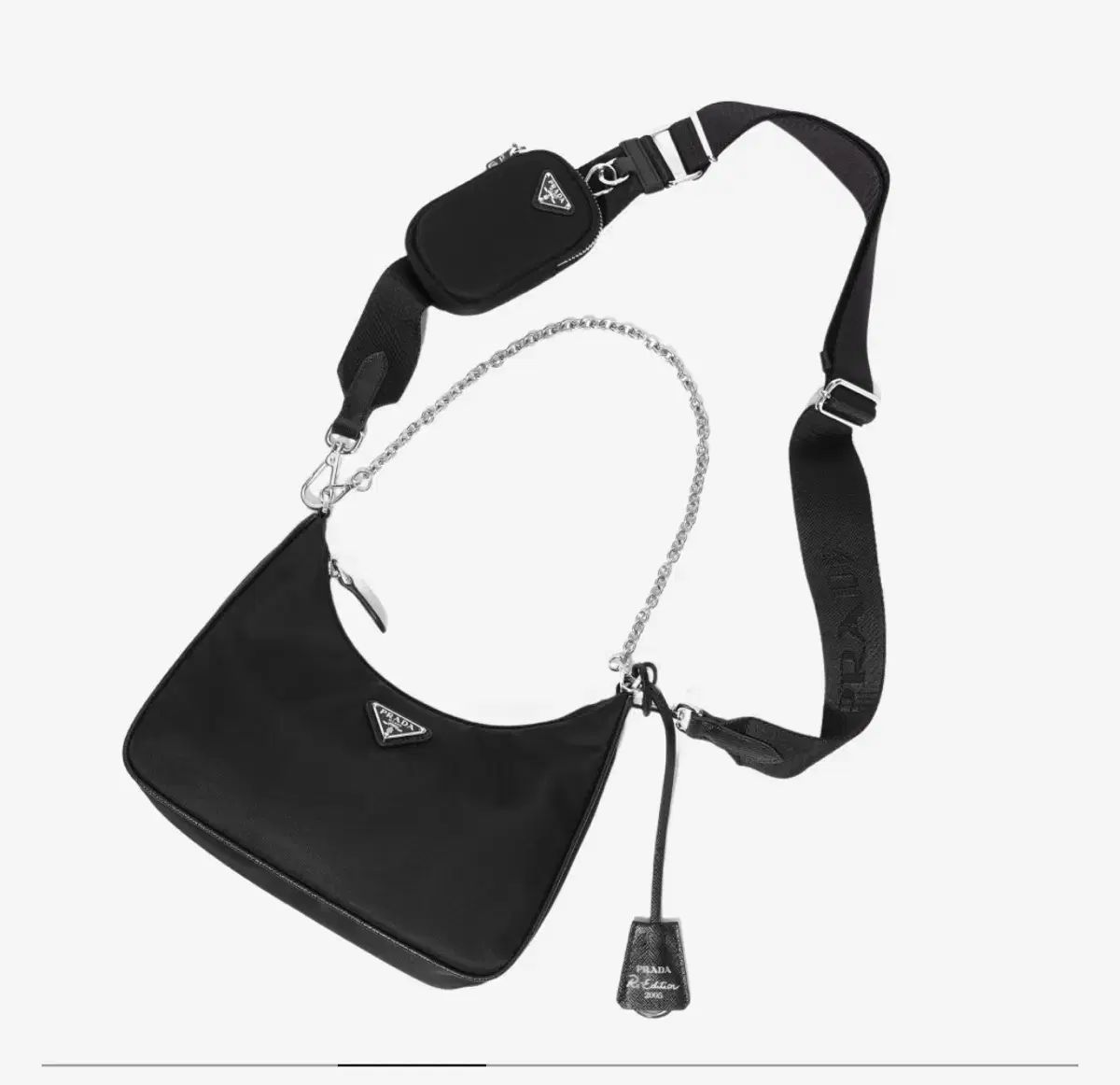 100 PRADA リーエディション 2005 リナイロン ショルダー-クロスバック ほぼ