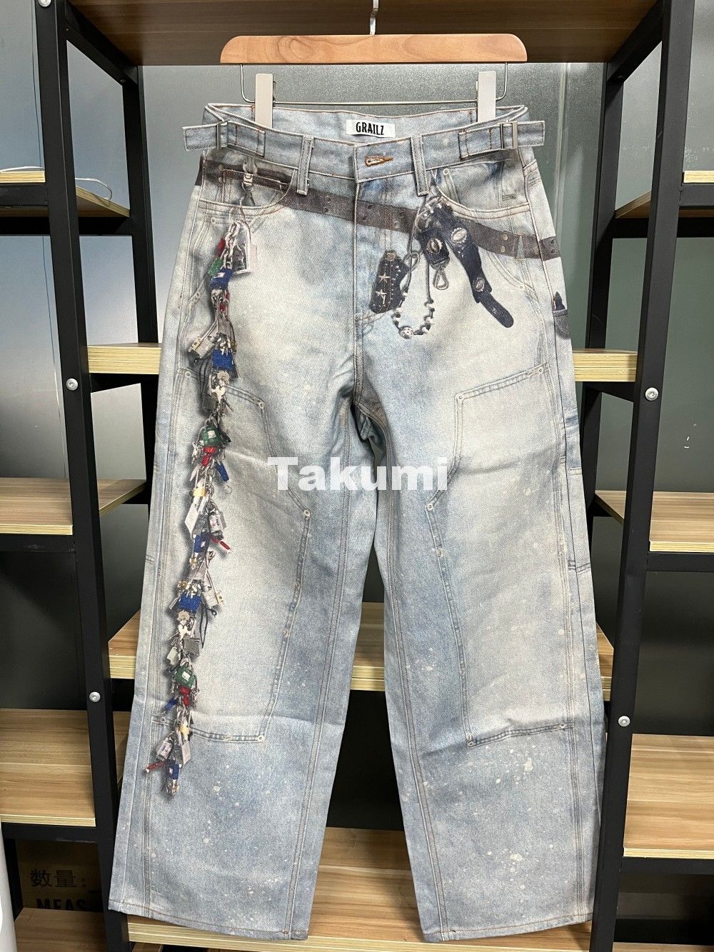 GRALIZ キーチェーントロンプルイユデニムパンツPROJECT G/R