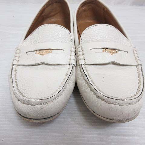 【新品未使用】COACH ホワイトレザー ローファー24cm コーチ COACH レザー ペニー ローファー スリッポン シューズ