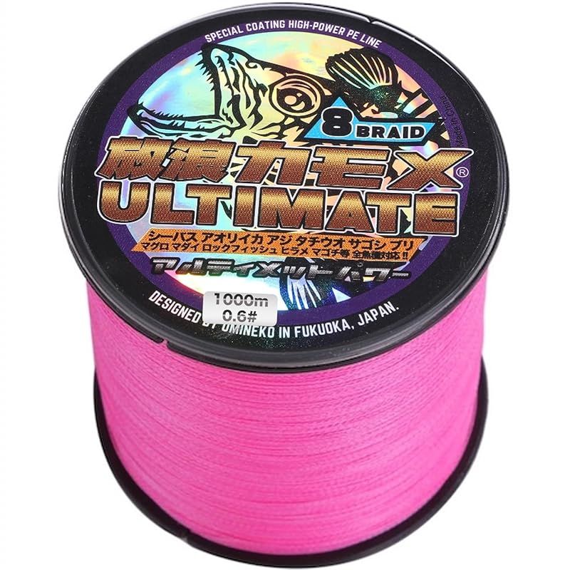 潤専用 放浪カモメ PEライン 釣り糸 0.6号 1000M ビビット ピンク 8本編 12lb