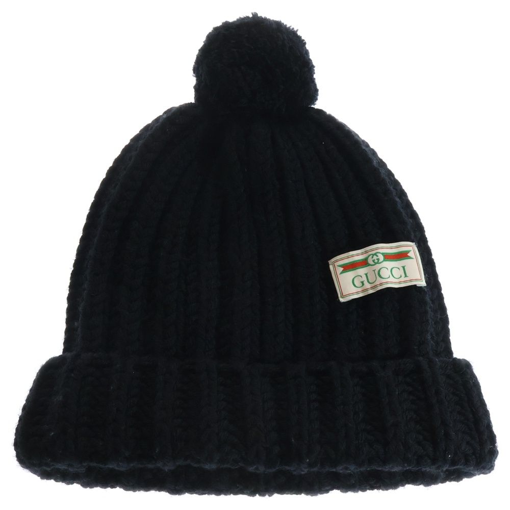 【新品タグ付き】GUCCI ニット帽 GUCCI（グッチ）ニットキャップ・ビーニー 黒 サイズ:M(58cm