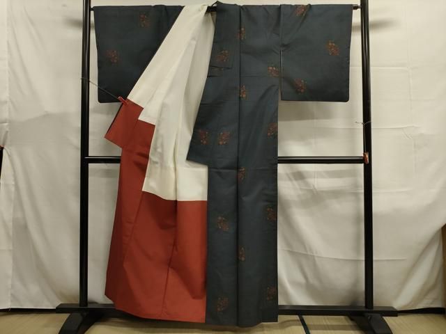平和屋着物■本場大島紬　菱繋ぎ　逸品　az5138