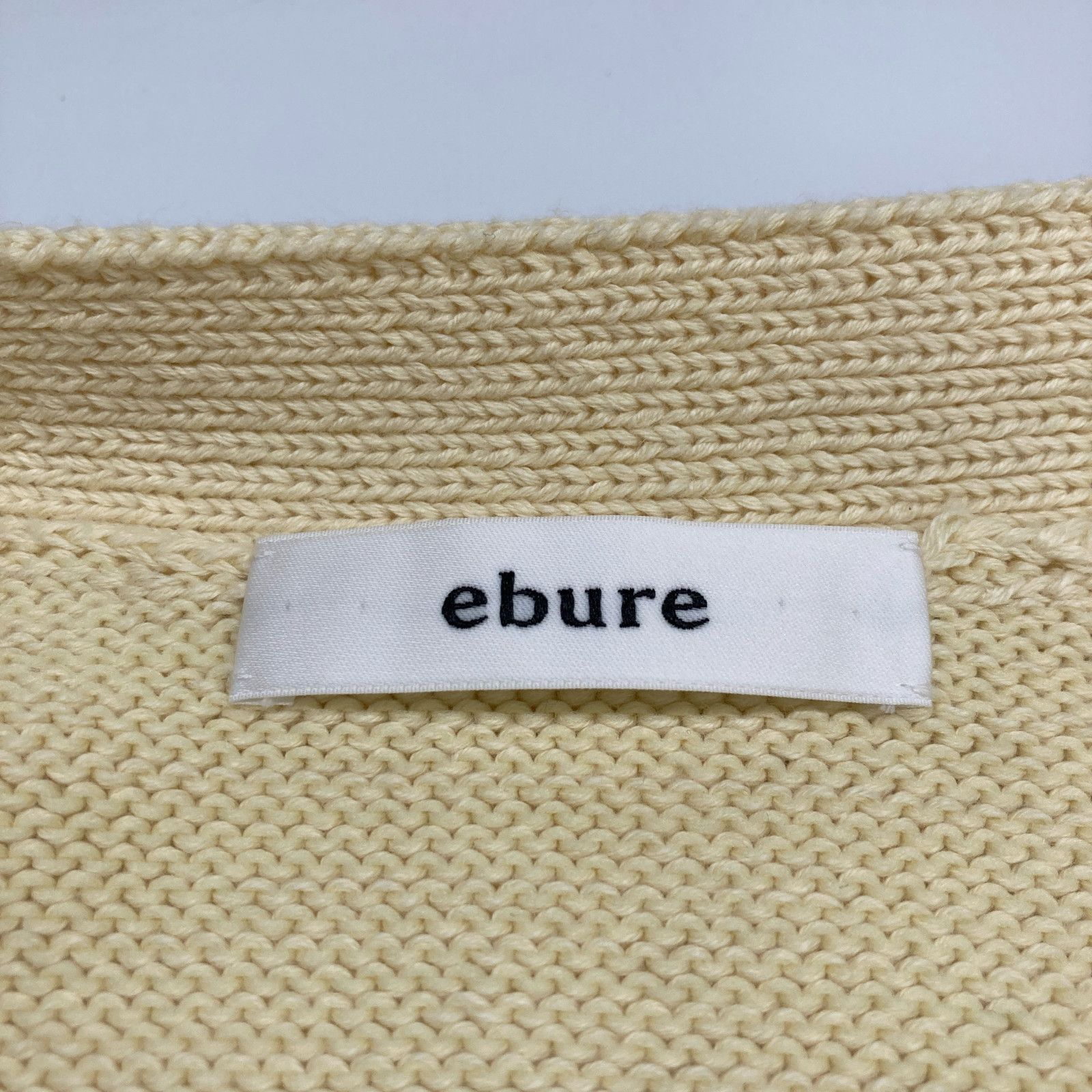 ebure エブール ｲｴﾛｰ ｺｯﾄﾝ×ｶｼﾐﾔ ﾎﾞﾀﾝﾆｯﾄｶｰﾃﾞｨｶﾞﾝ 表記なし