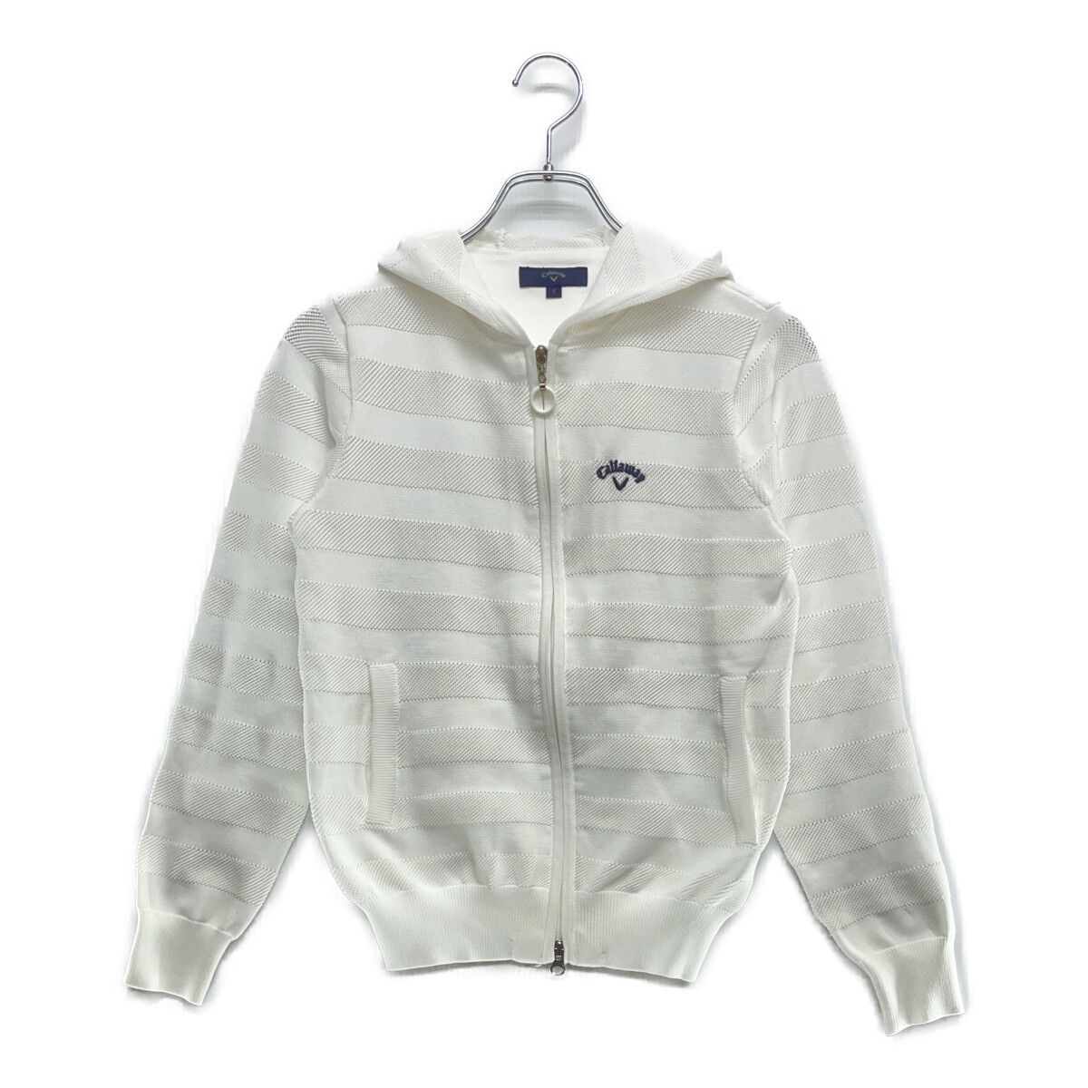 Callaway - coco 中古 キャロウェイ Callaway レディース パーカー S 白 ホワイト ダブルジップ ボーダー ニット 中古 レディース キャロウェイ Callaway パーカー S 白 ホワイト