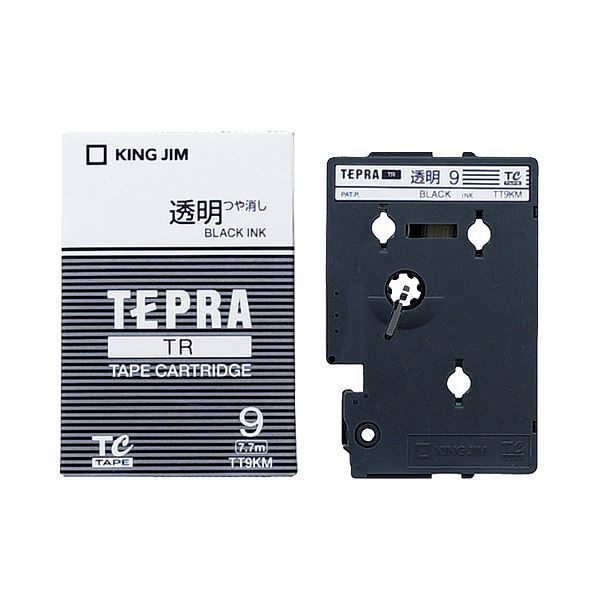 (まとめ) キングジム テプラ TR テープカートリッジ 9mm 透明／黒文字 