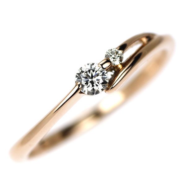 K18PG ピンクゴールド リング ダイヤモンド0.11ct ハーフエタニティ
