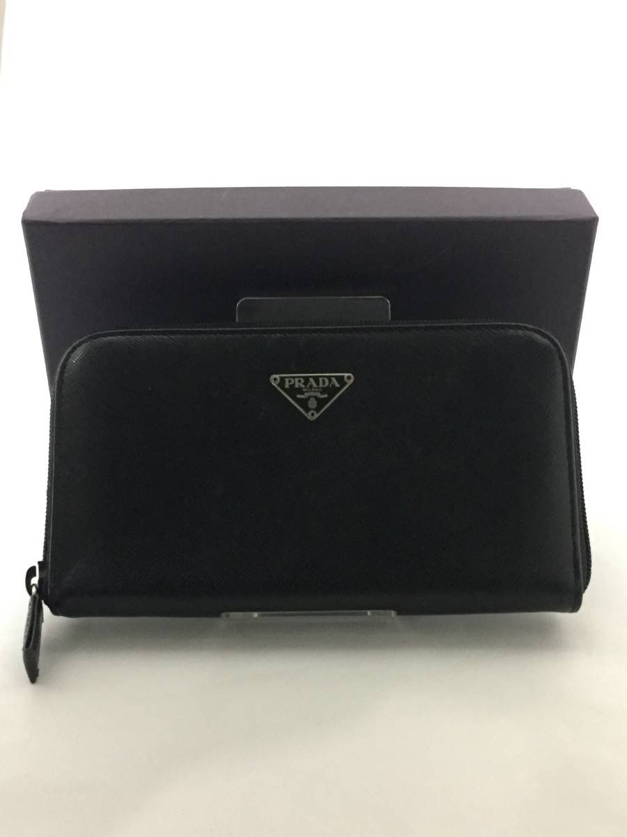美品！格安！PRADA プラダ トライアングル ロゴ サフィアーノ レザー