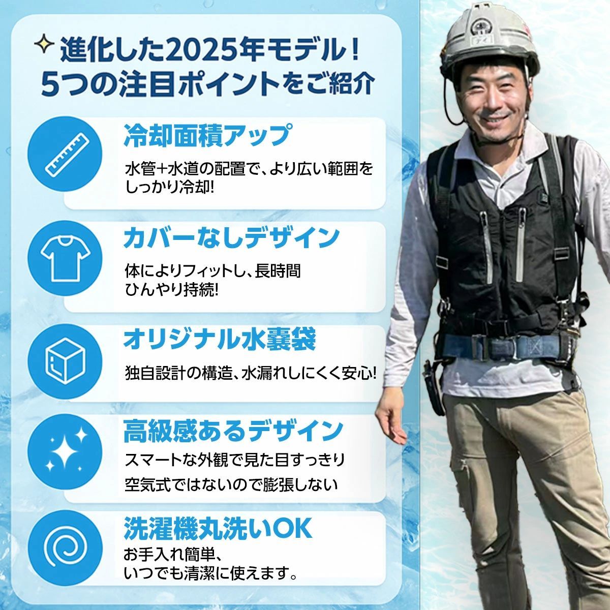 新品】水冷服 バッテリー付き 2025進化版 冷感 冷水ベスト