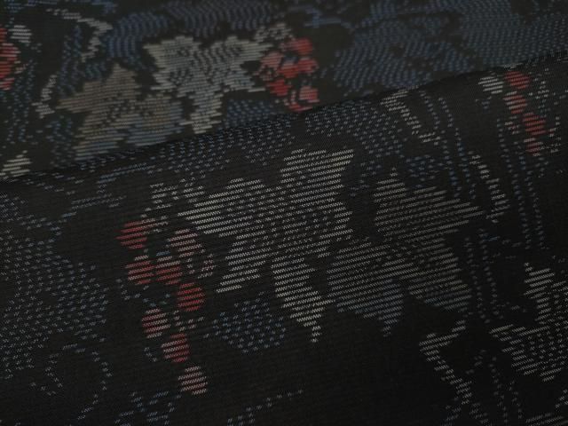 平和屋着物○本場大島紬 葡萄蔦の葉文 正絹 逸品 CAAY5193ut 平和屋