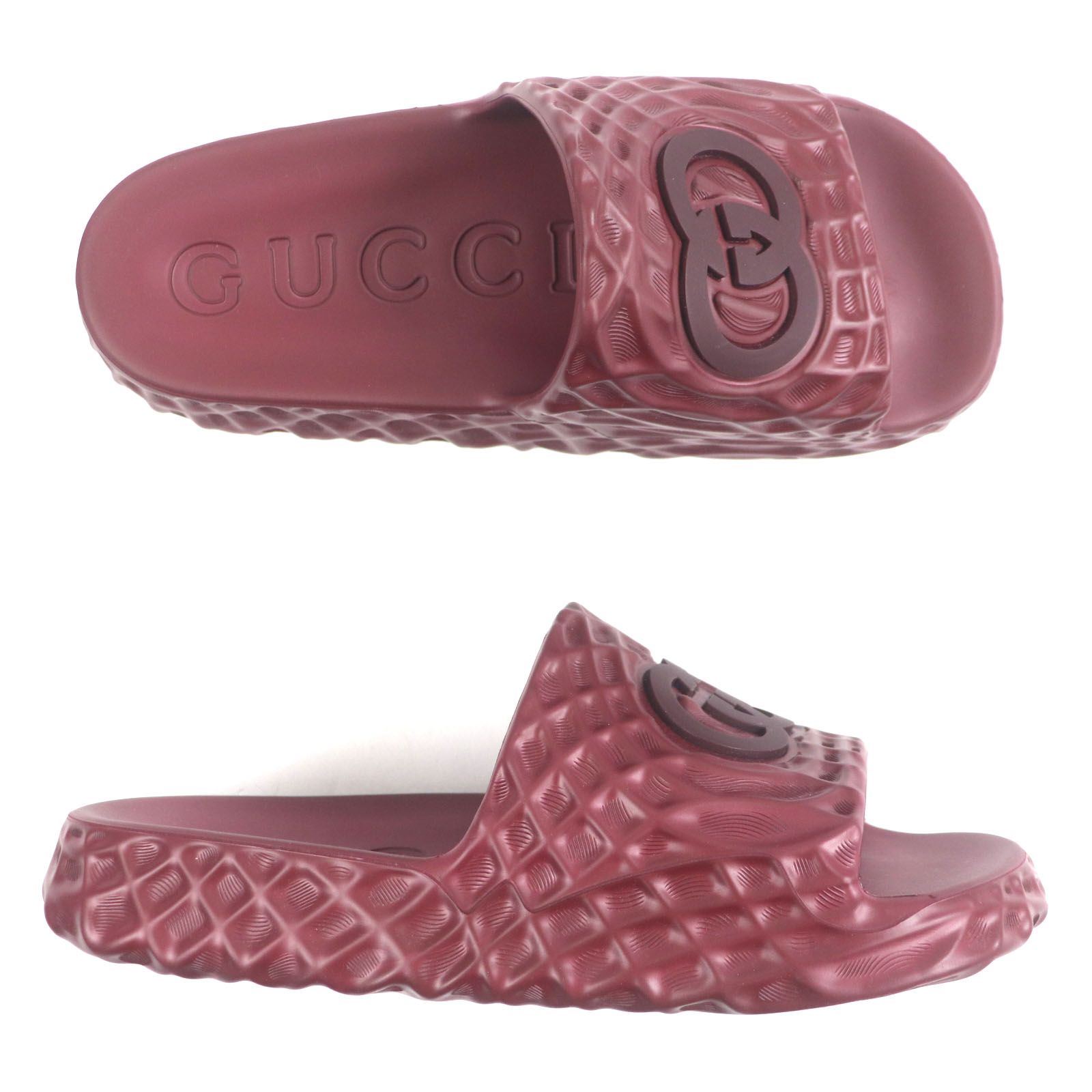 8月限定最安値訳あGUCCIエンボス加工インターロッキングGG ラバーサンダル 8月限定最安値訳あGUCCIエンボス加工インターロッキングGG