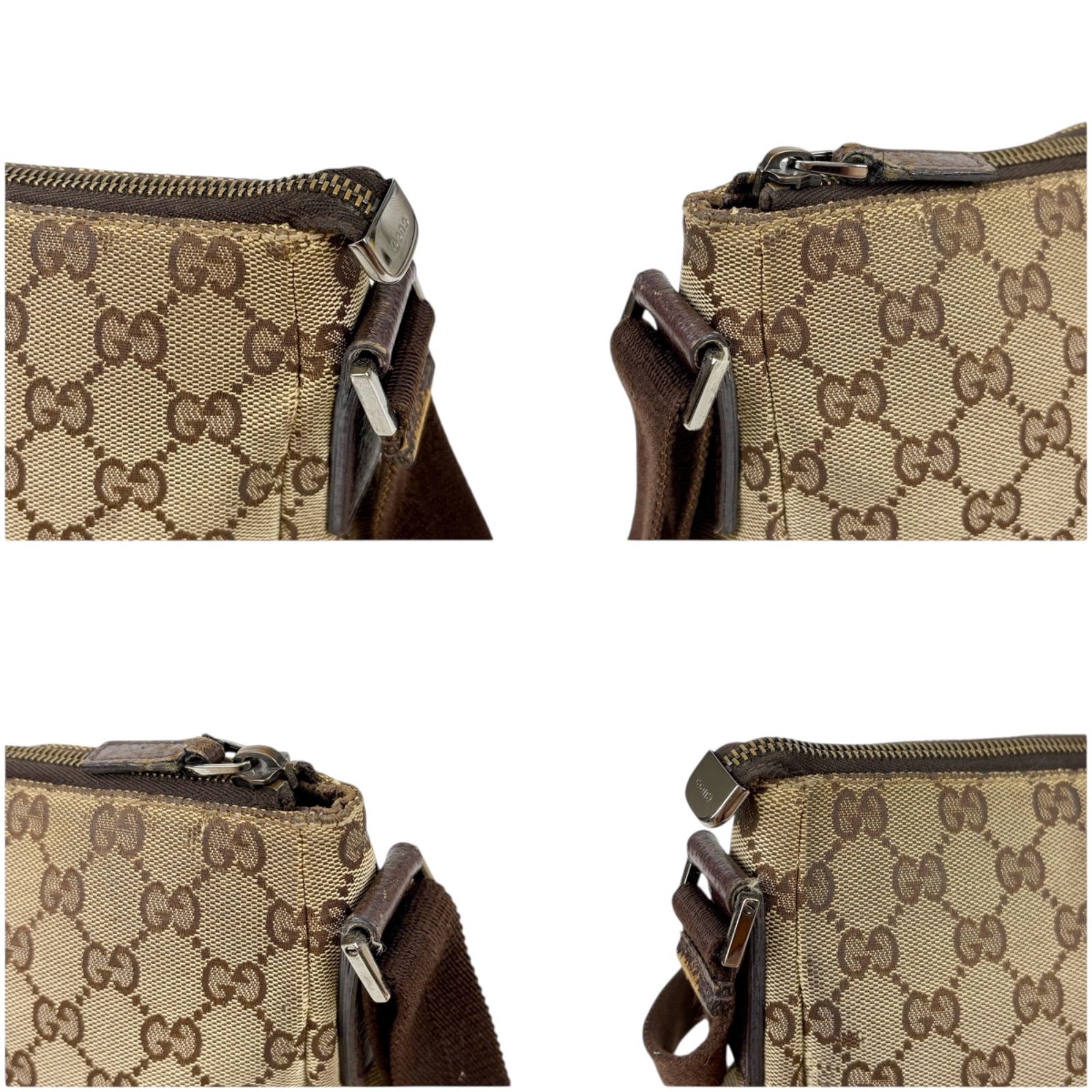 美品 グッチ ボディバッグ GGキャンバス ベージュ ブラウン 中古・古着通販】GUCCI (グッチ) GGキャンバスボディバッグ ベージュ