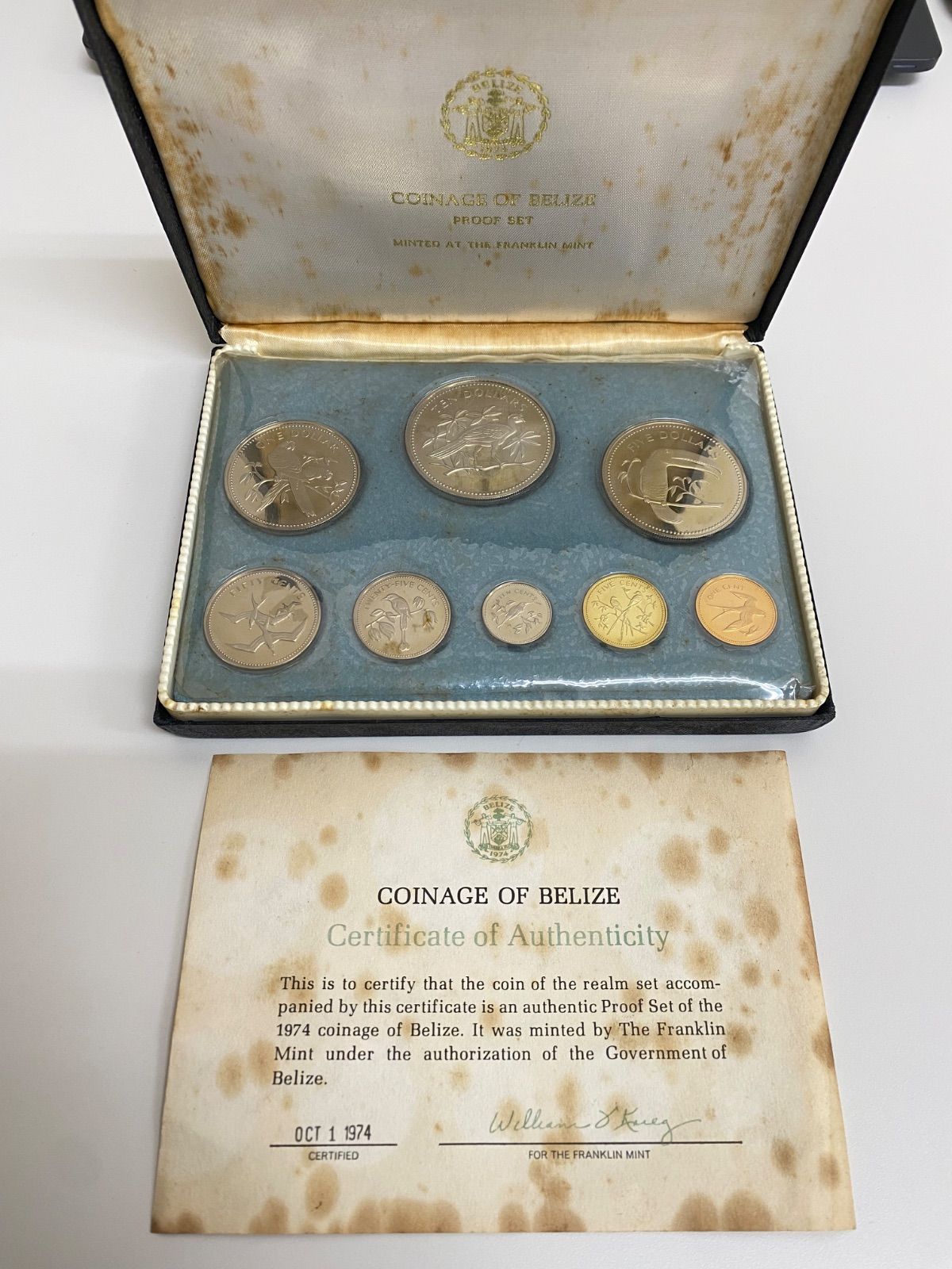 ◇ベリーズ フランクリンミント プルーフ貨幣セット 1974年 銀貨 35846