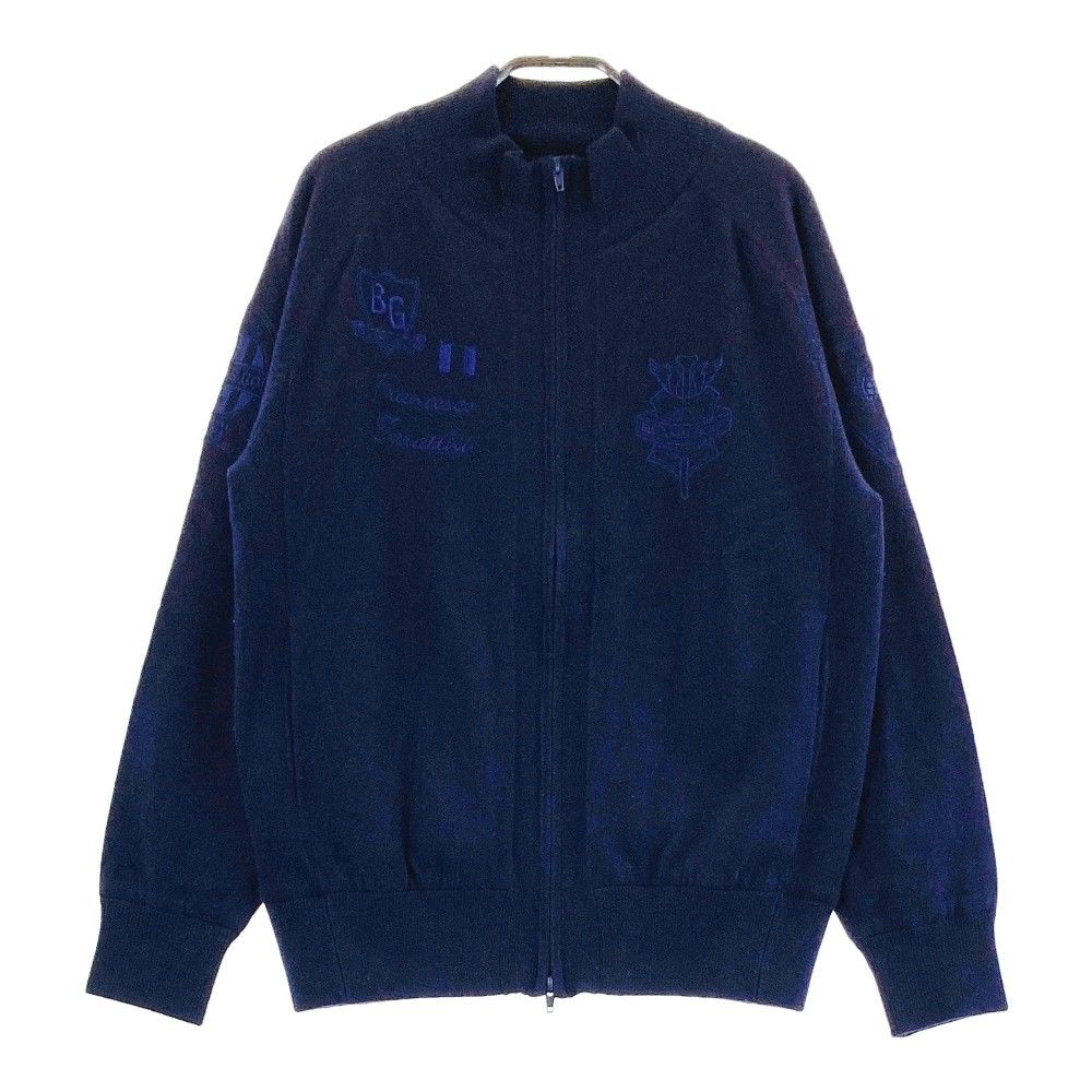 サイズ：L BEAMS GOLF ビームスゴルフ  裏地付 カシミヤ混 ニット ジップジャケッ  ネイビー系 [240101430977] ゴルフウェア メンズ ストスト サイズ：L BEAMS GOLF ビームスゴルフ 裏地付 カシミヤ混 ニット