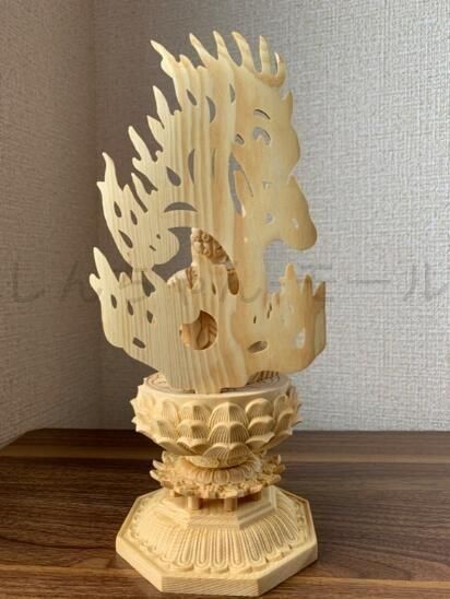 精密彫刻 不動明王 木彫 仏像 不動明王像 檜木 高約28cm 新作☆精密彫刻 不動明王 木彫 仏像 不動明王像 檜木 高約28cm