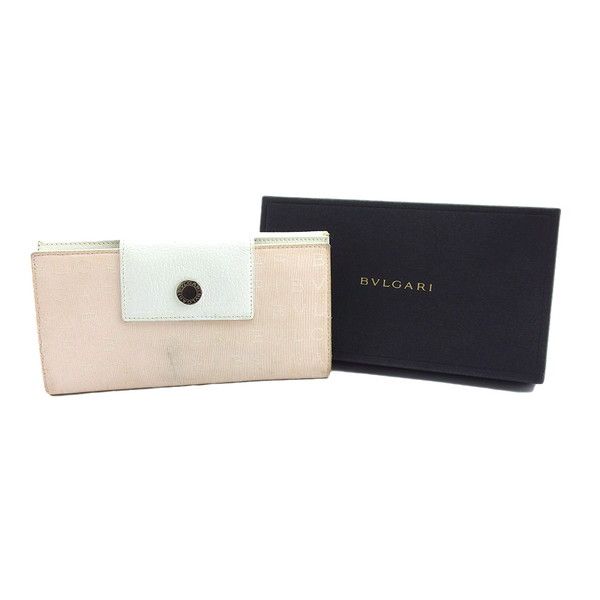 ブルガリ BVLGARI 長財布 ロゴマニア ピンク メンズ 中古 ブルガリ