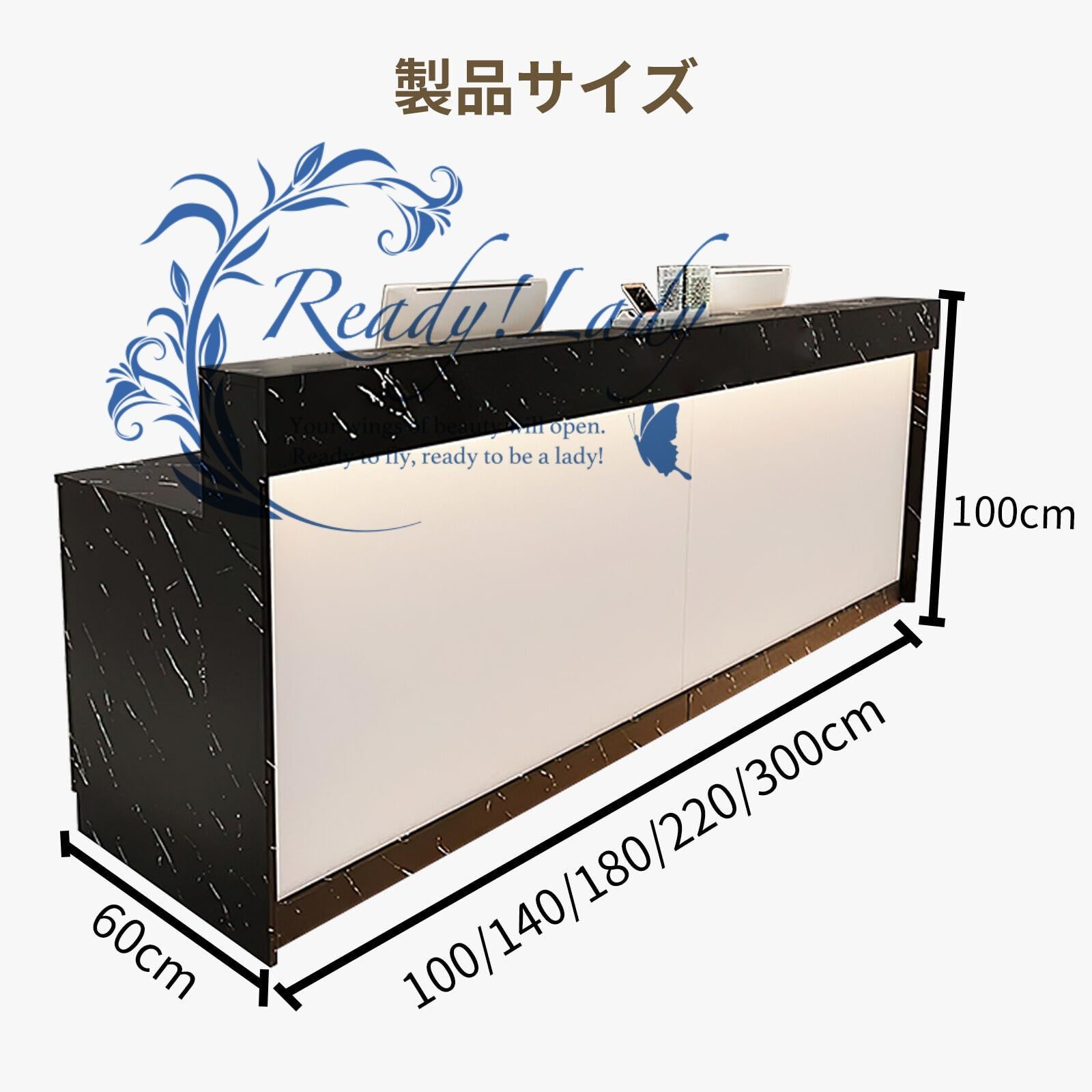 使い心地が良い 受付カウンター おしゃれ 大量収納 レジカウンター カウンターテーブル オフィス受付台 モダン シンプル プラック マープル調 140*60*100cm