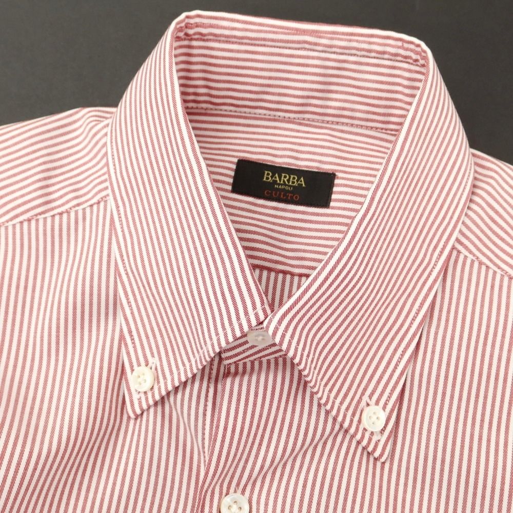 新品】バルバ BARBA CULTO コットン ストライプ ボタンダウン 新品】バルバ BARBA CULTO コットン ストライプ ボタンダウン