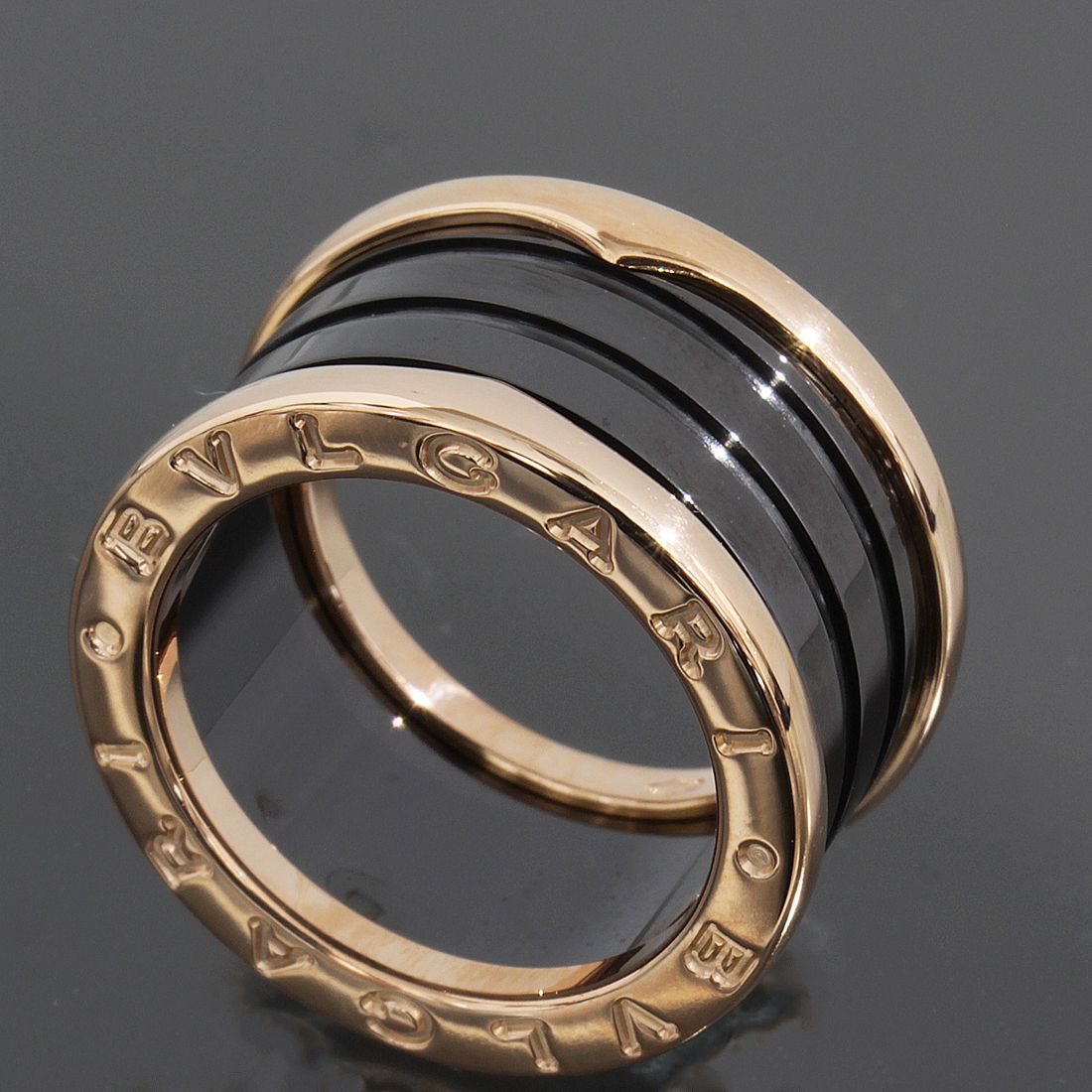 ブルガリ BVLGARI ビーゼロワン リング 10号(51)黒セラミック K18PG 9.6g 750 E1396 - メルカリ