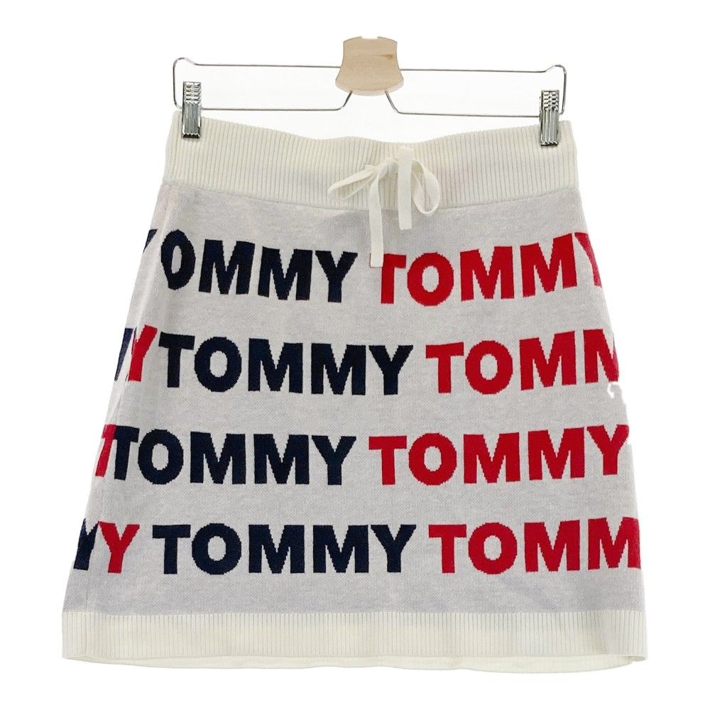 サイズ：L TOMMY HILFIGER GOLF トミー ヒルフィガーゴルフ  裏地付 ニットスカート ロゴ 総柄 ホワイト系 [240101342038]# ゴルフウェア レディース ストスト