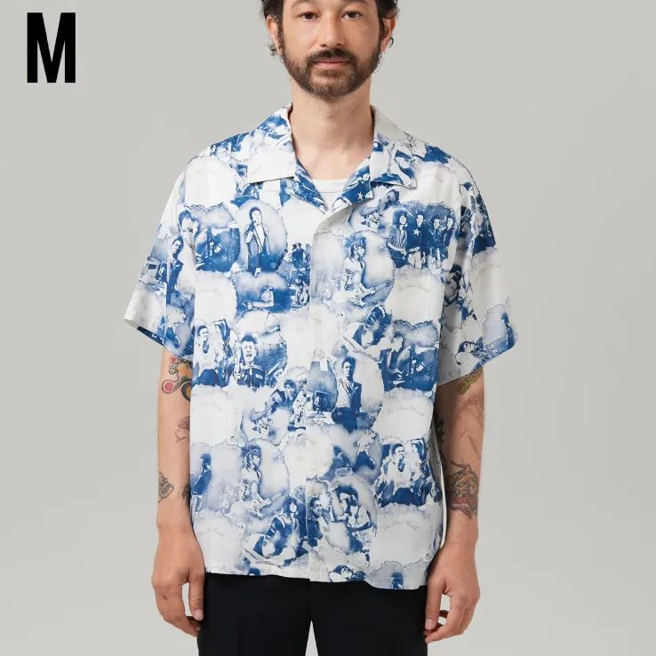 【Lサイズ】 glamb × ブルーハーツ オープンカラーシャツ 半袖シャツ GB0325/BH01 : THE BLUE HEARTS Open Collar Shirt / ザ