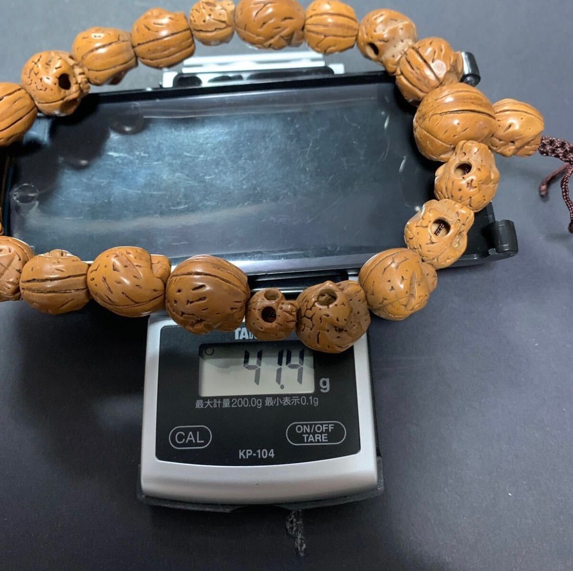 仏教美術　玉石獣骨彫刻　骸骨　数珠　念珠　G　R6151 仏教美術 玉石獣骨彫刻 骸骨 数珠 念珠 G R6151