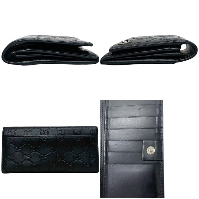グッチ 二つ折り 長財布 ブラック シマライン 481727 財布 レザー