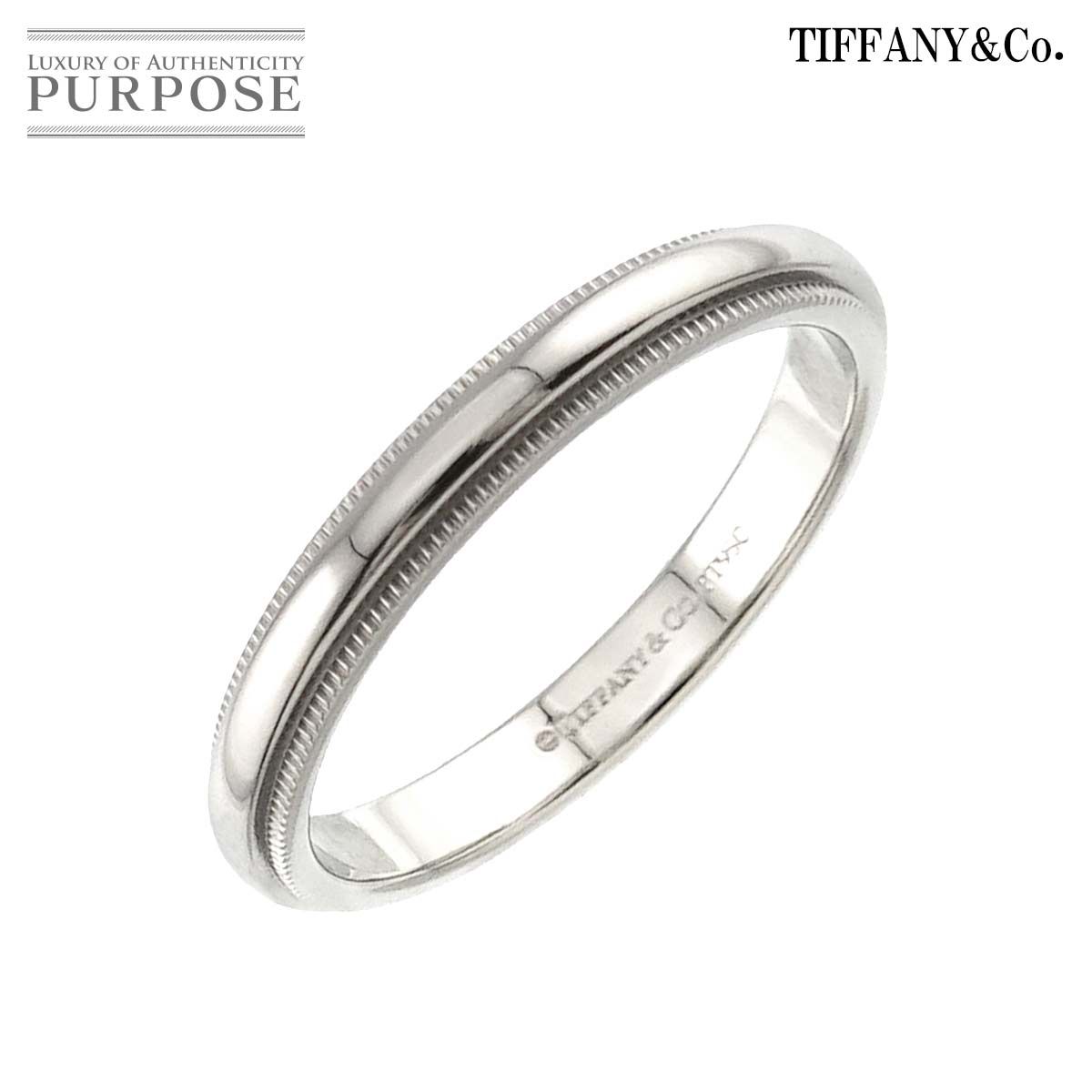 ティファニー TIFFANY&Co. ミルグレイン バンド 20号 リング 幅3mm Pt プラチナ 指輪 トゥギャザー Milgrain Ring  90266042 - メルカリ