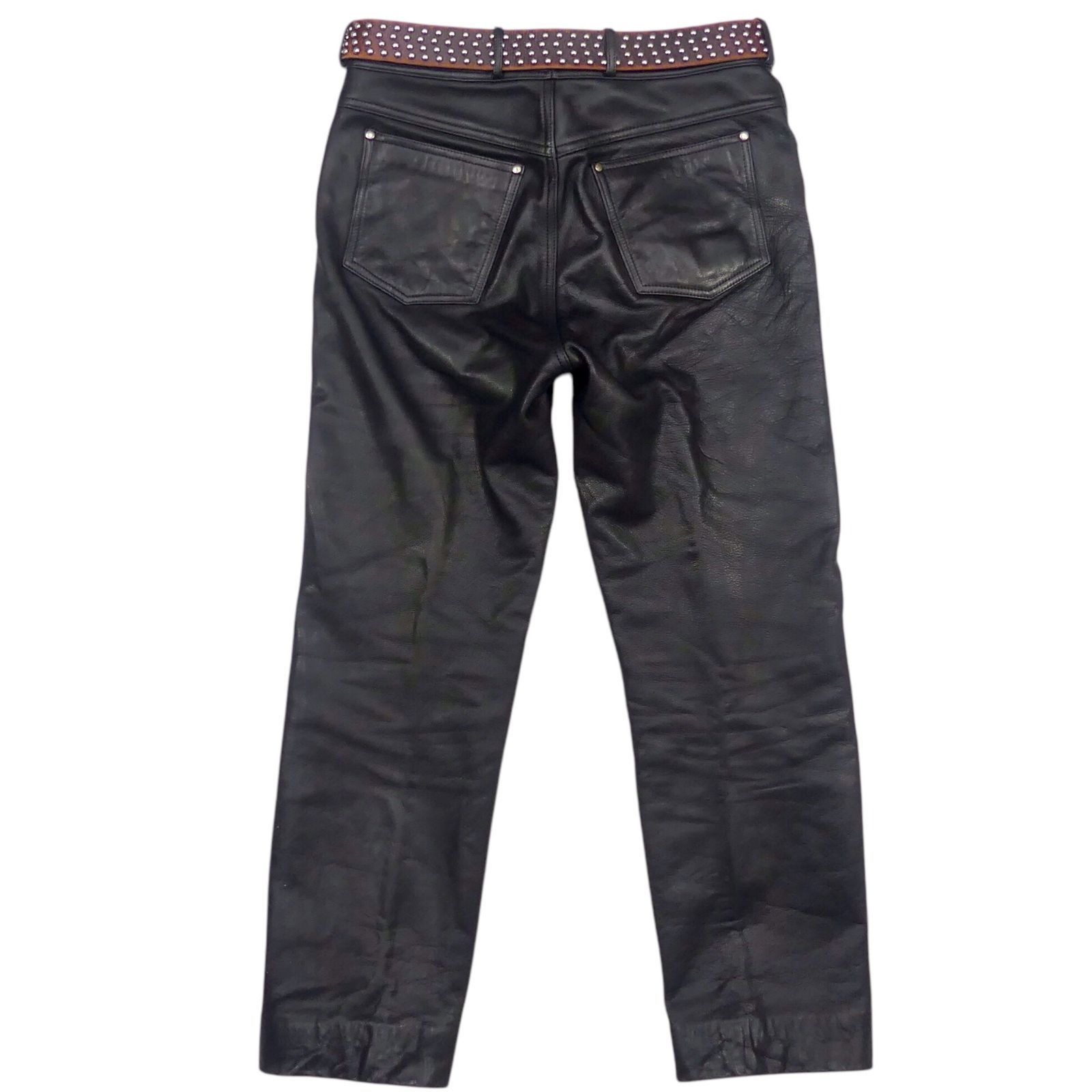 90s Harley-Davidson 本革パンツ レザー ビンテージ 古着 HARLEY DAVIDSON ハーレーダビッドソンレザーパンツ W33 本革