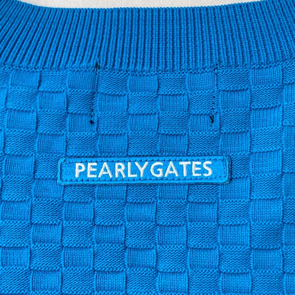 PEARLY GATES レディースニットブルゾン ☆ サイズ０ PEARLY GATES パーリーゲイツ ブルゾン ネイビー×白 袖ボーダー