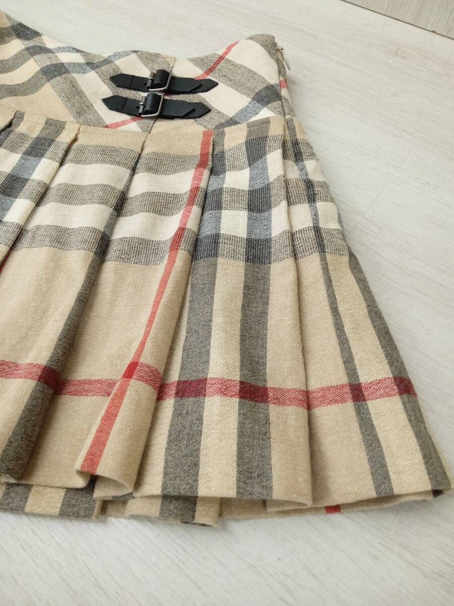 BURBERRY CHILDREN|バーバリーチルドレン|スカート|C8S01-665-42|ノバチェックウールプリーツスカート|オーカー系|サイズ6Y-116