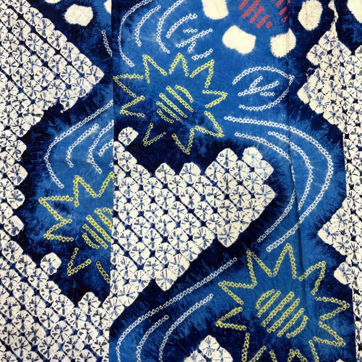 浴衣 身丈151.5cm 裄丈65.5cm M 絞り浴衣 草花 流水 紺色 綿 美