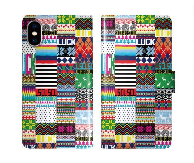 [AQUOS sense3 basic SHV48] iPhone16 ケース スカラー スマホケース 手帳型 iPhone16 Pro ケース アイフォン16 15 14 13 12 11 スマホカバー 全機種対応 手帳 ScoLar 切替柄 パッチワーク 