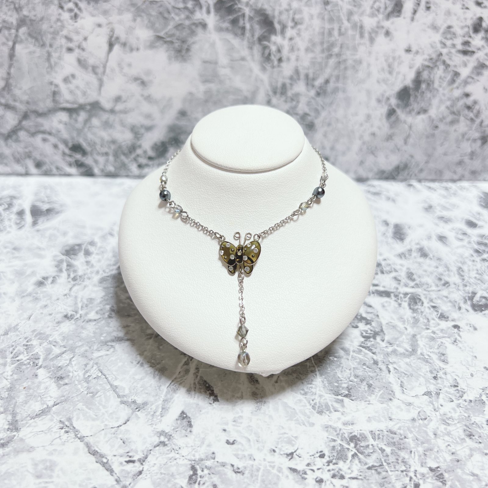 ネックレス silver シルバー 蝶 バタフライ デザイン ヴィンテージ 