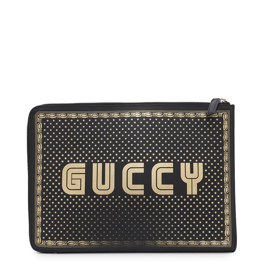 グッチ クラッチバッグ セガコラボ GUCCYロゴ レザー 523441 GUCCI SEGA 黒