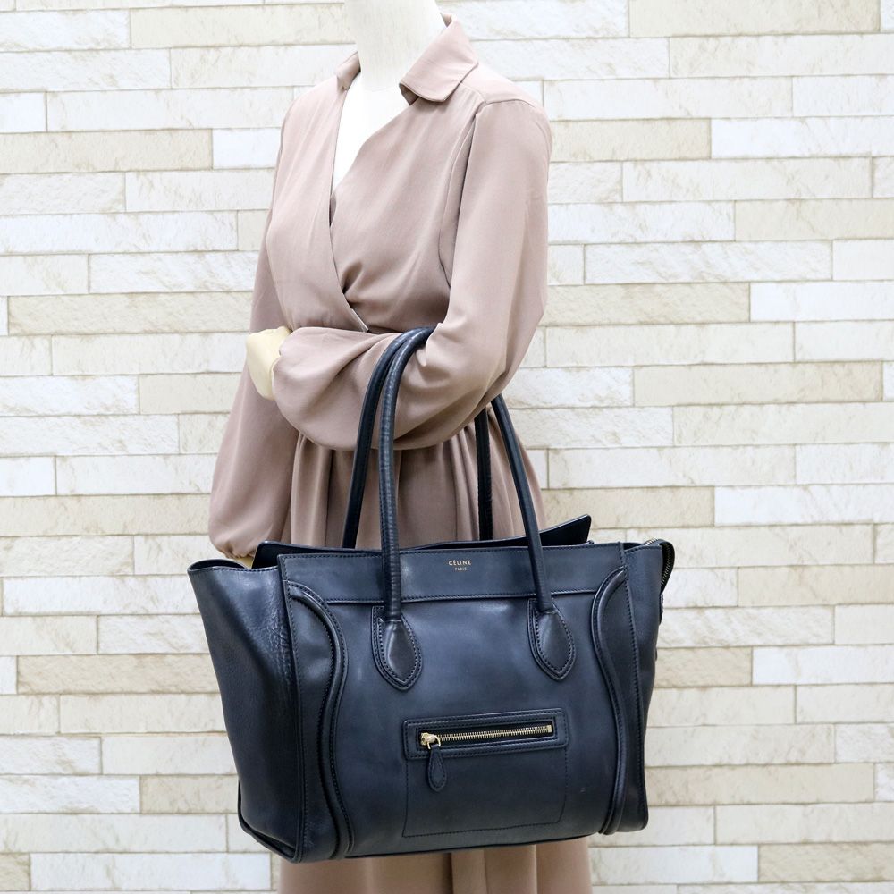 限界値下げ CELINE セリーヌ レザー トートバッグ バイカラー A4収納可