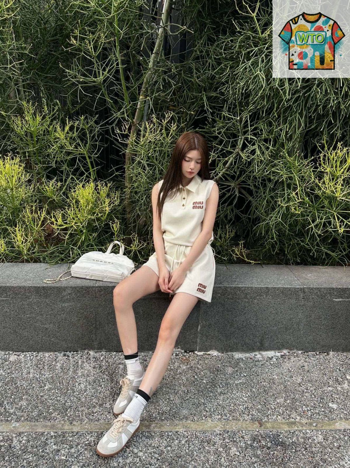 【MiuMiu】ミュウミュウ チェック ビスコース ショーツ MIU MIU 2023年春夏コレクション | パリ | 画像64枚 - FASHIONSNAP