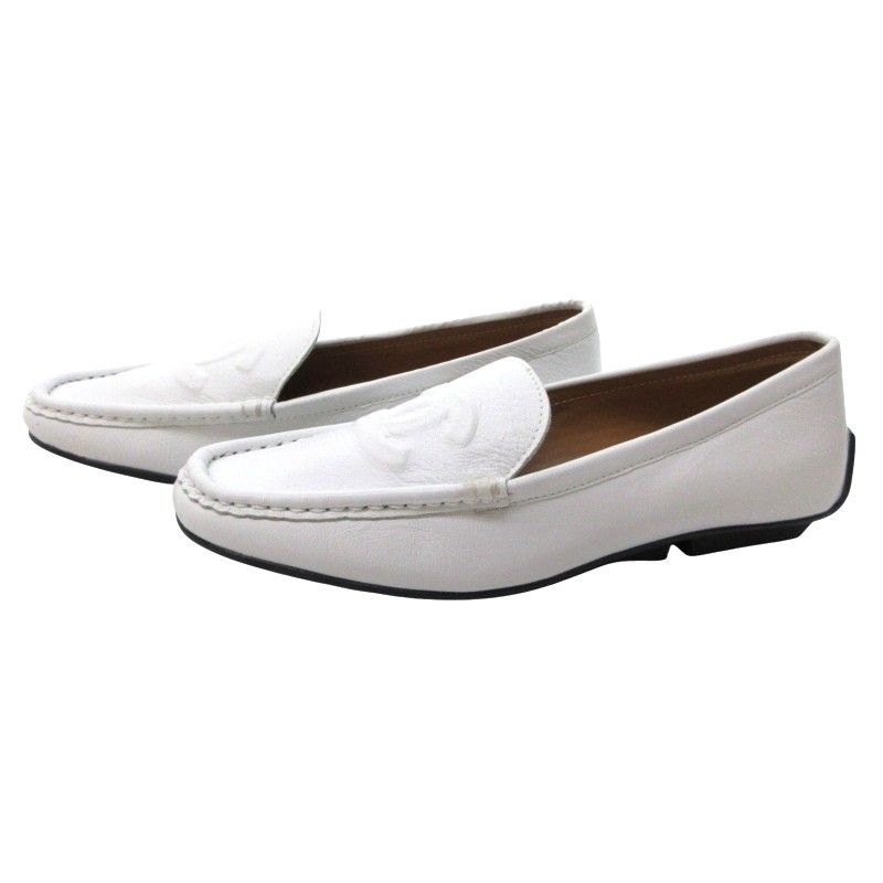 CHANEL ホワイトレザー ローファー brandbayshop_v0079772700
