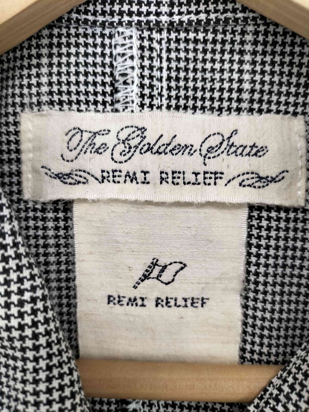 美品 remi relief 千鳥格子柄 ステンカラーコート レミレリーフ レミレリーフ REMI RELIEF 千鳥格子 ステンカラーコート メンズ