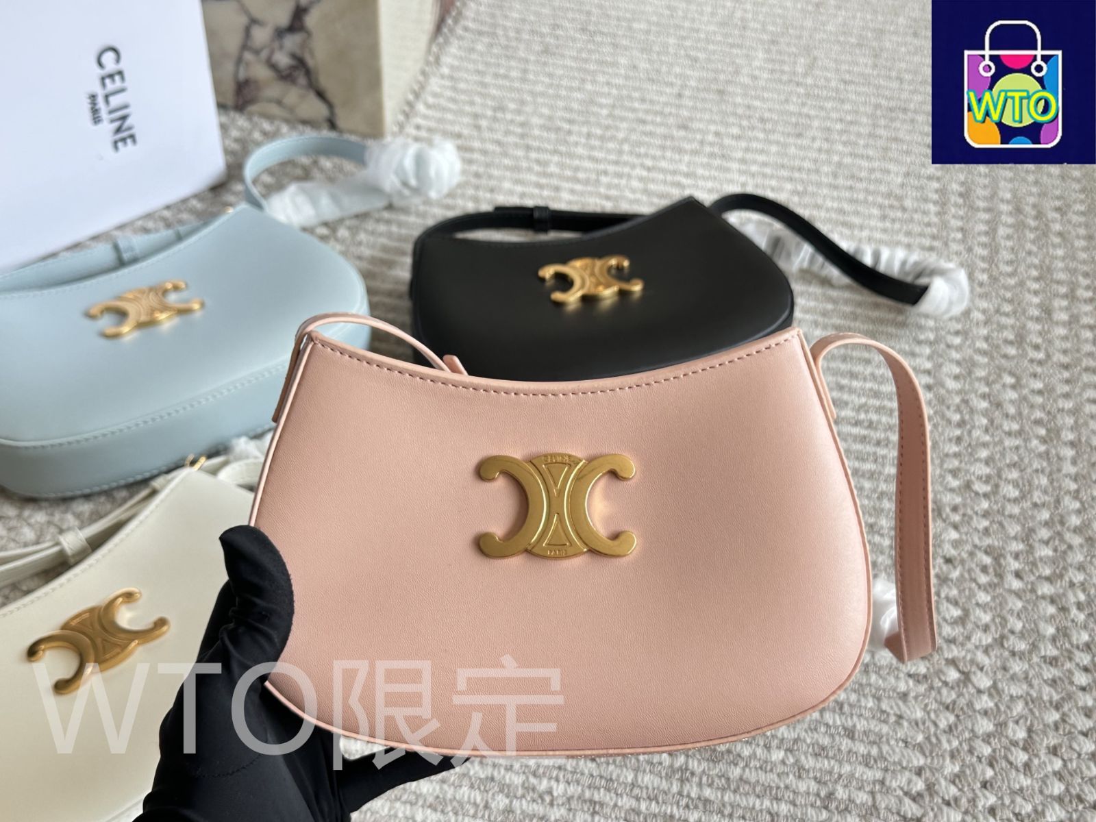 【美品/保存袋付】セリーヌ ワンハンドバッグ アクセサリーポーチ トリオンフ CELINE（セリーヌ） ショルダーバッグ MINI CROSSBODY BAG ミニ クロス