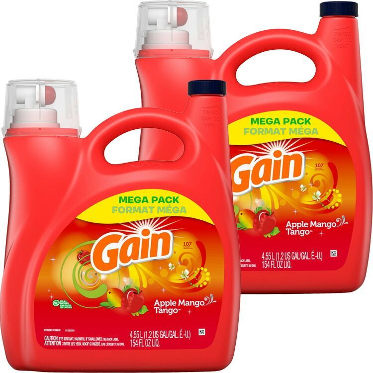 Gain ゲイン 洗濯洗剤 液体 アップルマンゴタンゴ 154oz 4.55L 2本セット P&G 洗濯用洗剤 輸入洗剤 アメリカ製