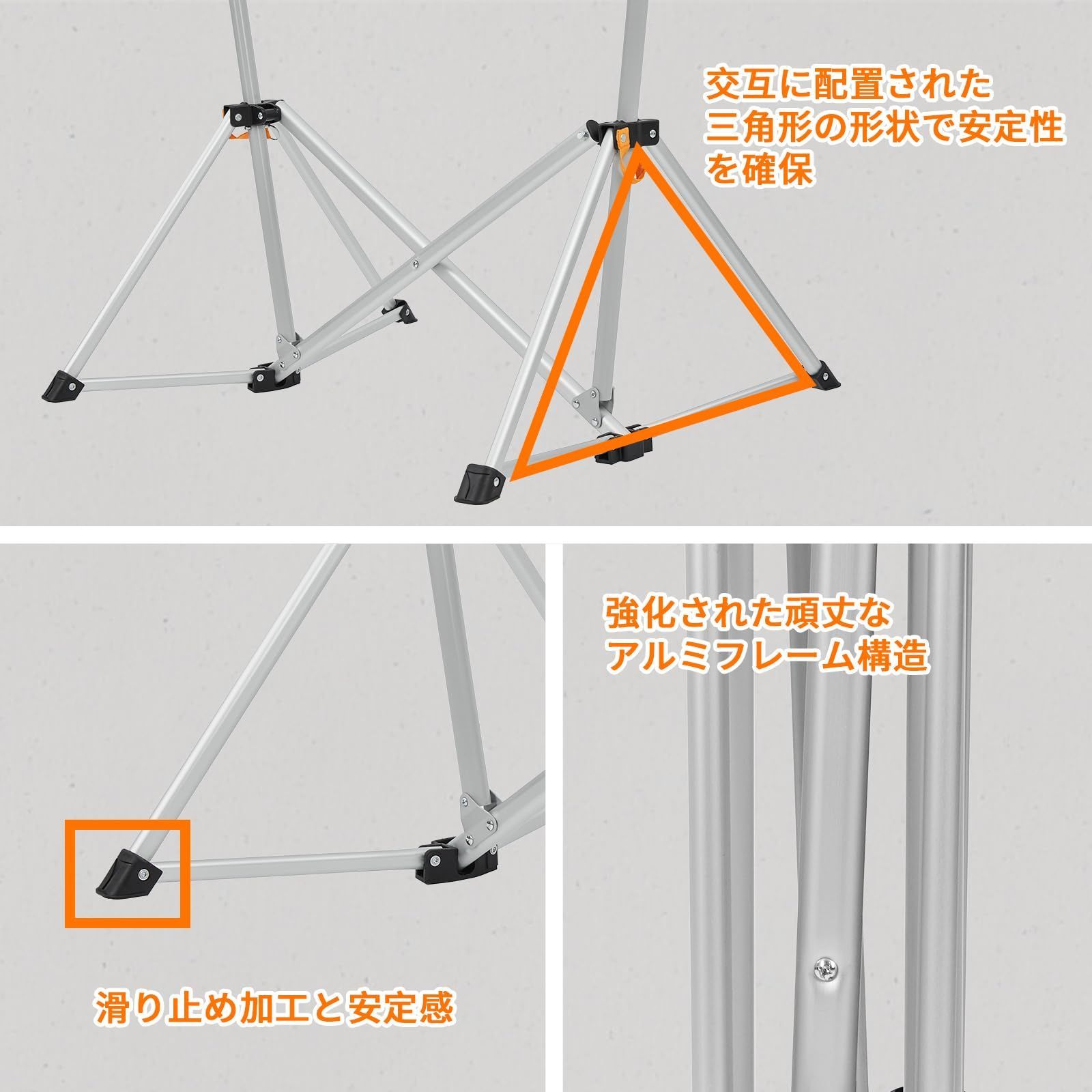 KingCamp ゆらゆらハンモックチェア アウトドア チェア 自立式 折り畳み椅子 角度調整可能 アルミニウム合金製 耐荷重120kg 収納袋付き ロッキングチェア キャンプ ガーデン ビーチ 室内/室外