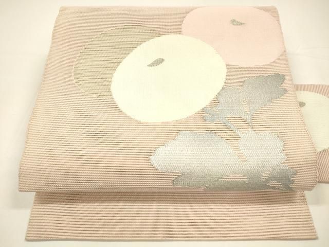 平和屋着物＊夏物 絽綴れ 八寸名古屋帯 枝花文 銀糸 正絹 逸品