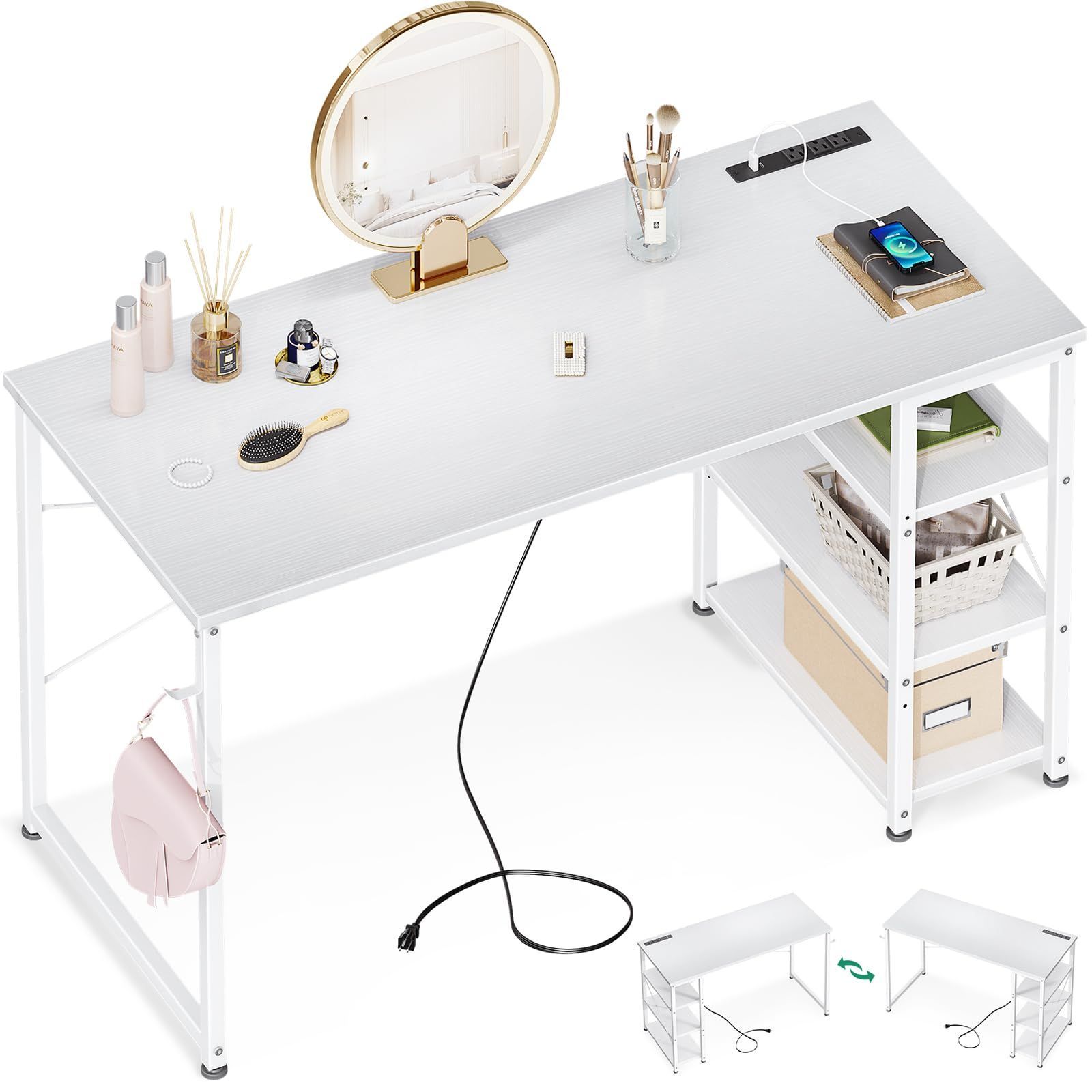 白 2個入 木製ケーブル収納ボックス ホワイト パソコン、コード整理