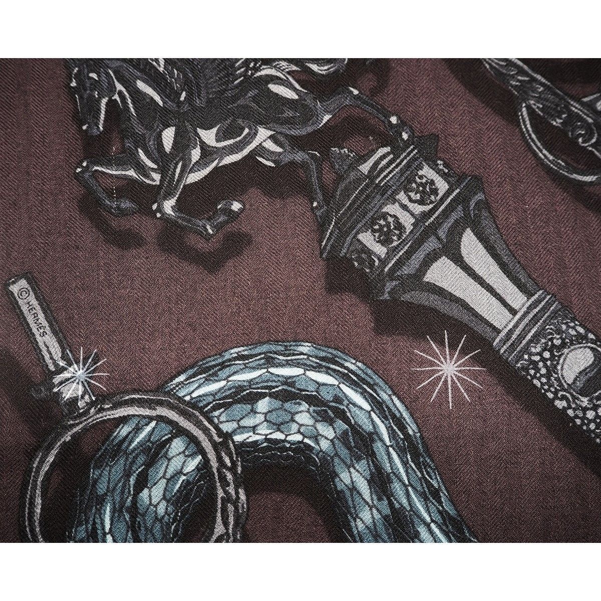 中古】HERMES エルメス カレ H 100 CADUCEE ROCK カデュセ ロック