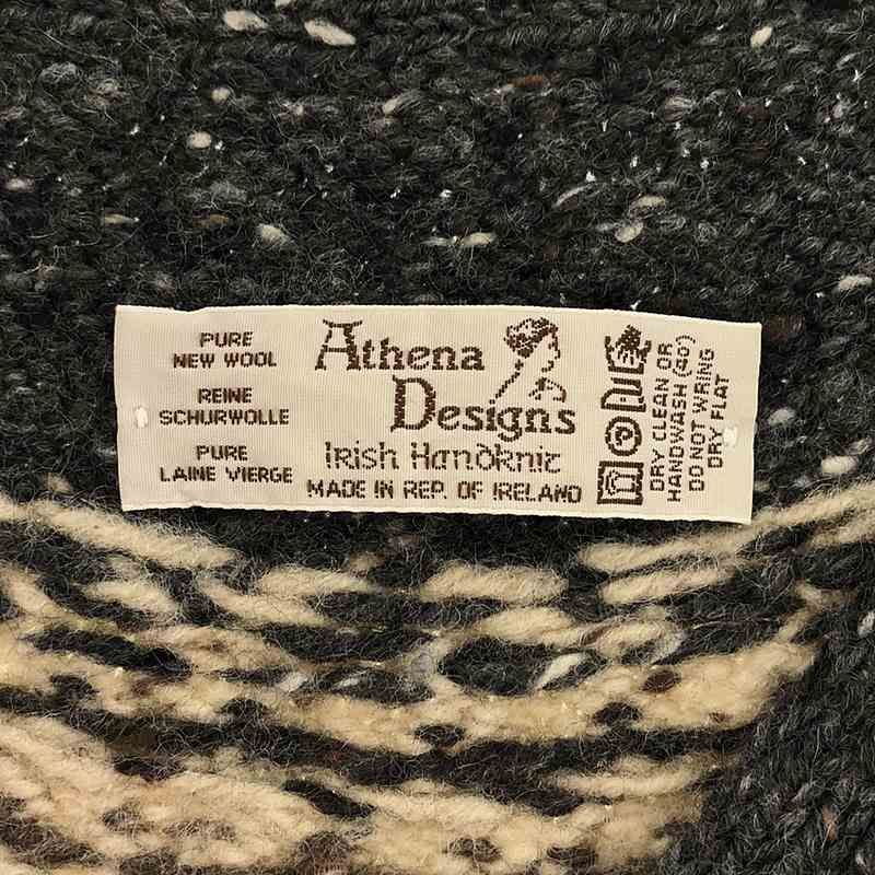 Athena Designs / アテナデザイン | ウール ノルディック柄 ハンドニットカーディガン | グレー | レディース Athena Designs / アテナデザイン | ウール ノルディック柄