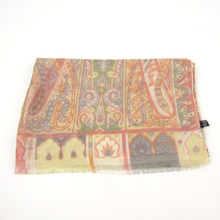 エトロ スカーフ ストール シルク イタリア製 ペイズリー柄 ブランド レディース オレンジ ETRO