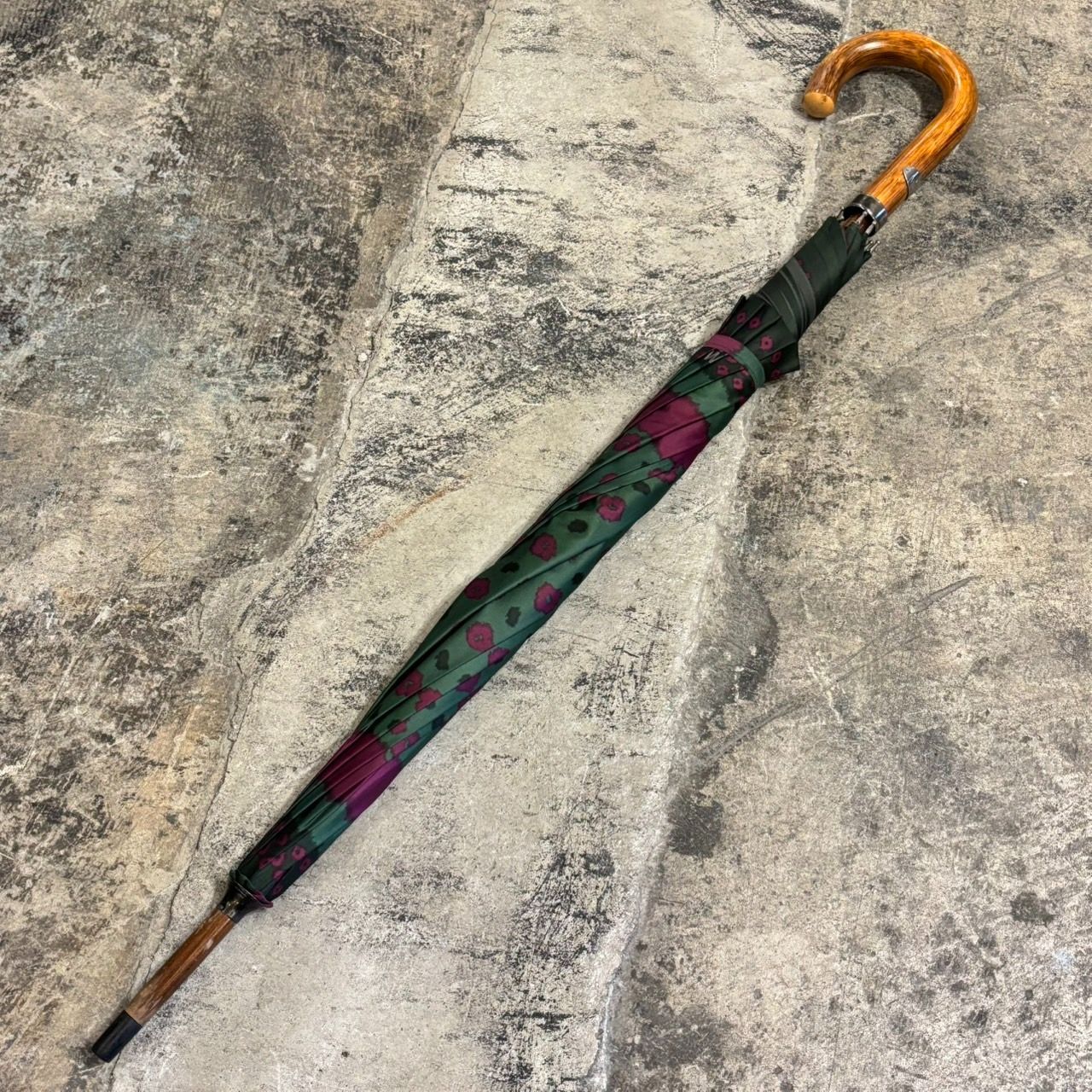 GIANNI VERSACE ジャンニ・ヴェルサーチ 傘 グリーン×ピンク 雨具 長傘