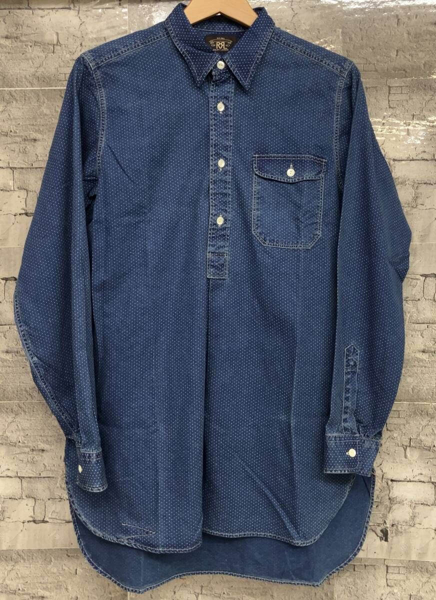 RRL Ralph Lauren ダブルアールエル POLKADOT WORK SHIRT 長袖シャツ サイズ 3 ブルー